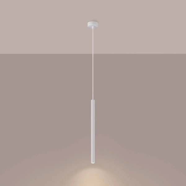 Wisząca lampa Arche SL.1337 Sollux sopel pojedyncza do salonu biała