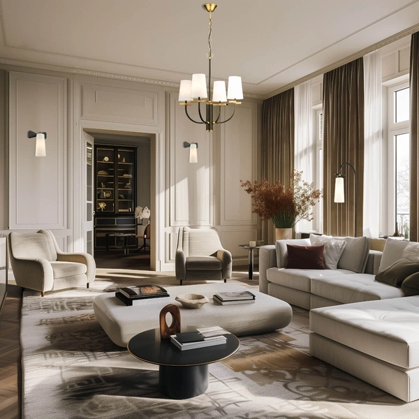 Lampa wisząca z kloszami Bow P04183BK Cosmolight czarna biała