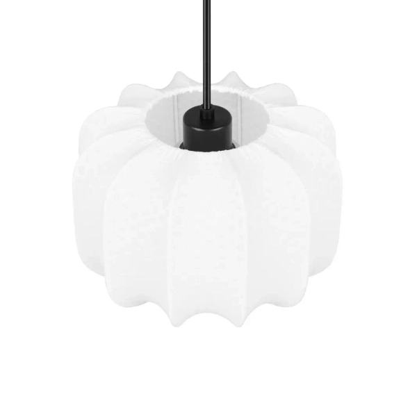 Materiałowa lampa wisząca MADELINE R31971001 do salonu czarny biały