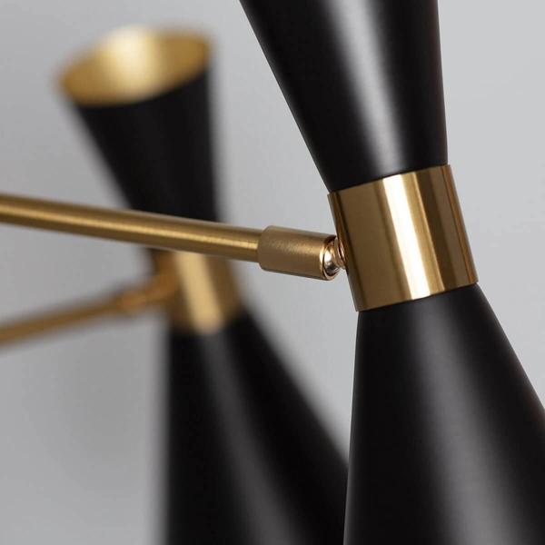 Podwójna lampa ścienna Salvatore ABR-2KSZ Abruzzo regulowana czarny złoty