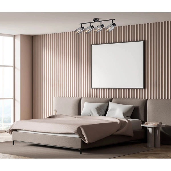 Lampa z regulacja przysufitowa Santia SPL-65342-4-BK-SG Italux czarny szary