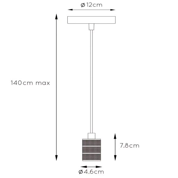 Wisząca lampa metalowa Jova 08426/01/02 Lucide loftowa złota czarna