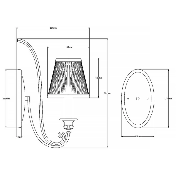 Kinkiet z plisowanym kloszem Abbey FE-ABBEY1 Feiss piaskowy srebrny