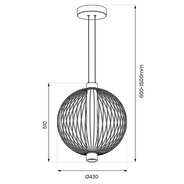 Druciana lampa wisząca Kyoto ML0526 Milagro LED 32W 3000K czarny