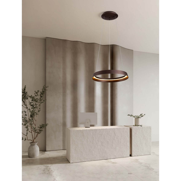 Pierścieniowa lampa zwis BATALLAS LE44788 LED 38W 2700-4000K ściemnialna brązowy