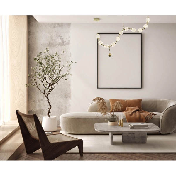 Zwisająca lampa Morano PND-93829-44W-3K-GD Italux LED 49W 3000K złoty biały