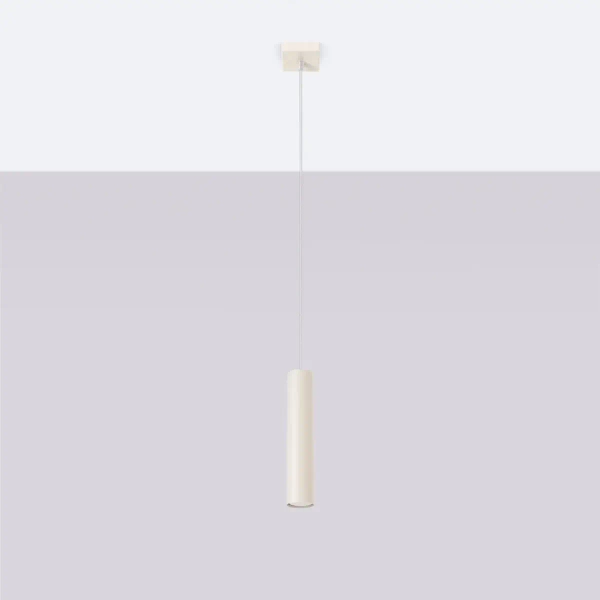 Podłużna lampa wisząca LAGOS SL.1479 tuba ryflowana beżowa