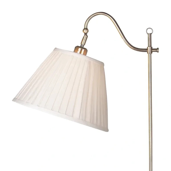Klasyczna lampa podłogowa Charlestone abażur patyna beżowy