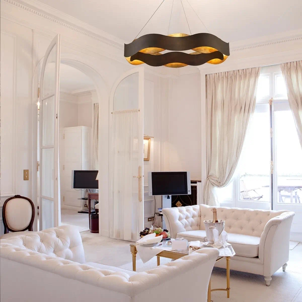 Lampa wisząca Vaughan QN-VAUGHAN-P-L-BRZ-GD LED 105W 3000K brązowa złota