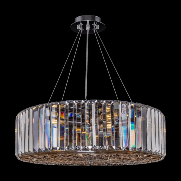 Okrągła lampa wisząca Recinto MOD080CL-08CH Maytoni kryształ chrom