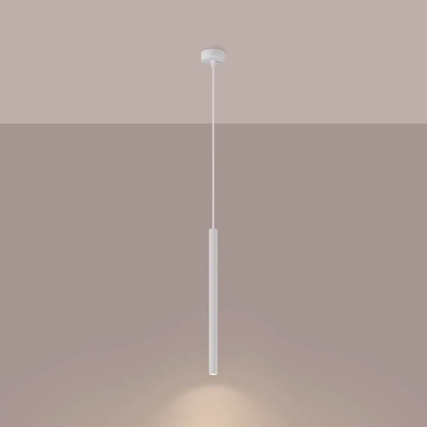 Wisząca lampa Arche SL.1337 Sollux sopel pojedyncza do salonu biała