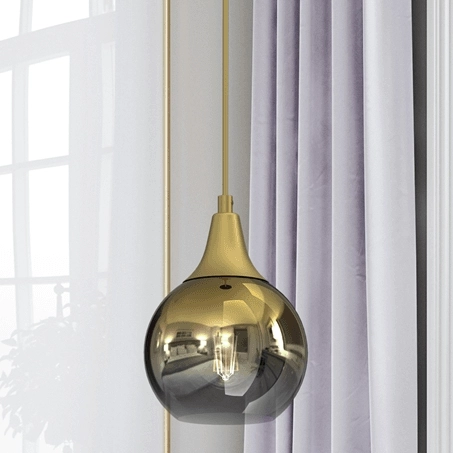 Wisząca lampa szklana Monte MLP8401 przydymiona złota