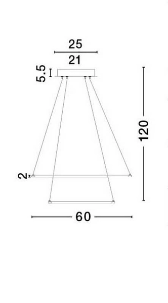 Pokojowa lampa wisząca Lobos nad stół LED 85W srebrna