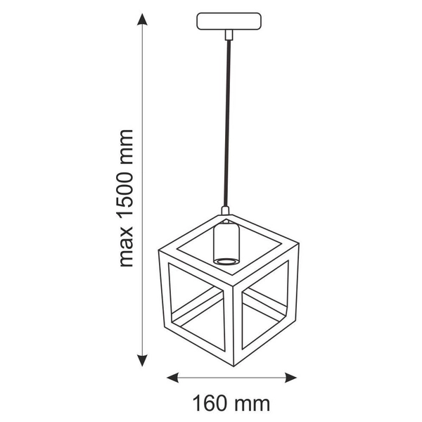 Loftowa LAMPA wisząca SWEDEN 306890 Polux metalowa OPRAWA zwis KOSTKA kwadratowa klatka cube biała