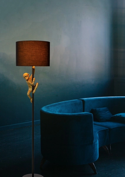 Lampka podłogowa stojąca Chimp 10702/81/30 Lucide abażur monkey czarny