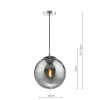 Loftowa wisząca lampa Ripple SP71-RIP8810 szklana kula chrom przydymiony