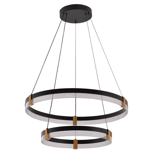 Wisząca lampa Plum LP-0407/2P BK LED 24-32W 3000-6000W metalowa czarna