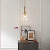 Zwisowa lampa QN-KIMROSE-MP-BNB klosz tuba mosiądz