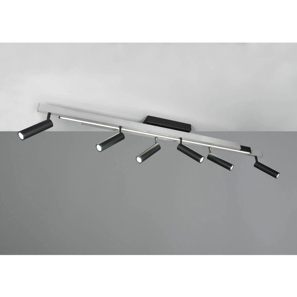 Lampa sufitowa ZENO 648310705 LED 18W+33W 2700-6500K tuby czarne srebrne