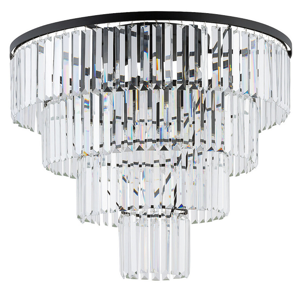 Glamour lampa sufitowa Cristal 7630 plafon przezroczysty czarny