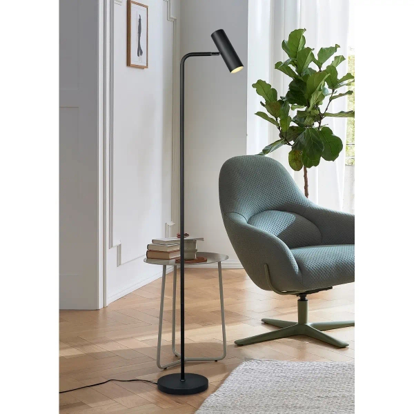 Podłogowa lampa MARLEY 412400132 czarna tuba z włącznikiem 151cm