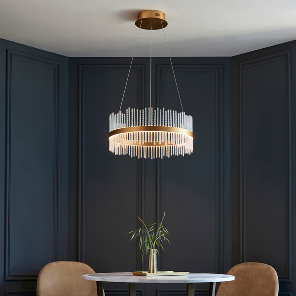 Lampa wisząca okrągła L&-1107671 LED 41W 3000K złoty przezroczysty