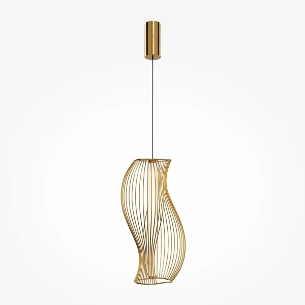 Druciany żyrandol Shadow od the past MOD263PL-L20BS3K LED 20W 3000K mosiądz