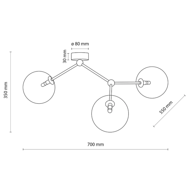Lampa nasufitowa do salonu Fairy 10069 bańki przezroczysta złota