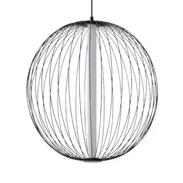 Druciana wisząca lampa NELSON czarna P0677 1xLED 31W 3000K loftowa kula