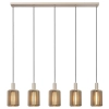 Liniowa wisząca lampa Lambres 45410/05/41 podłużna cylindry beżowa