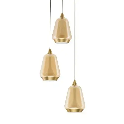 Potrójna szklana lampa zwisająca RORIZNO LE45113 LED 24W 3000K złota