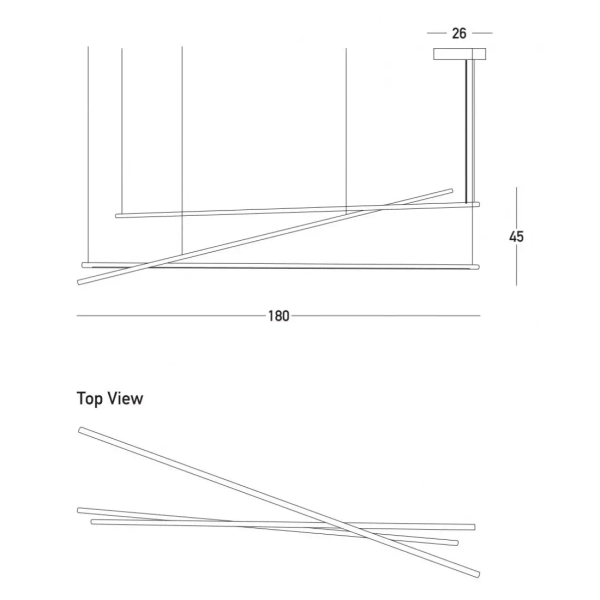 Podłużna lampa wisząca 22237 LED 64W 3000K belki listwy czarne