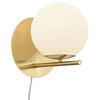 Loftowa LAMPA ścienna NYXIS DL108202000 Trio szklana OPRAWA kinkiet kula mosiądz biała