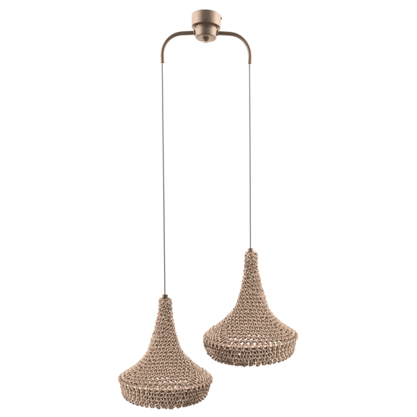 Sypialniana lampa wisząca Mahaka 5179 Shilo pleciona beżowa