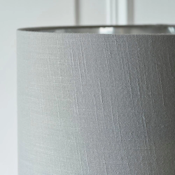 Salonowa lampa podłogowa Highclere 112570 z abażurem brązowa nikiel