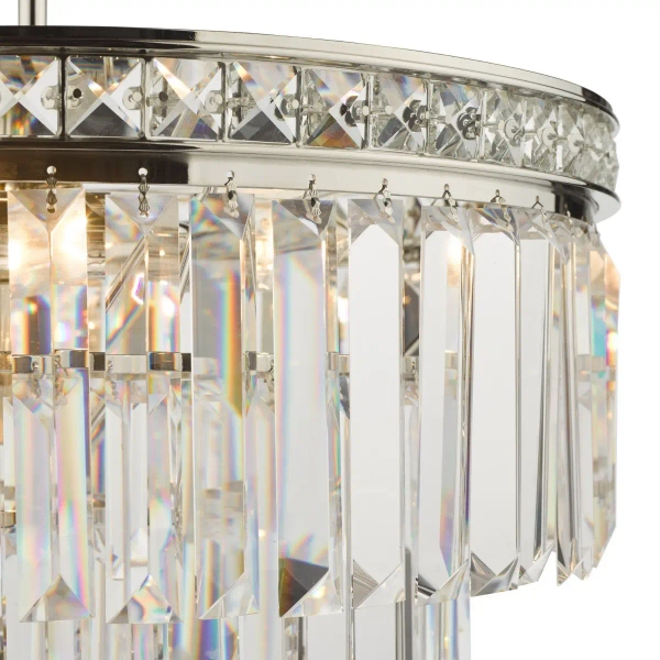 Glamour wisząca lampa Vyana VYA0432 kryształowa do salonu nikiel