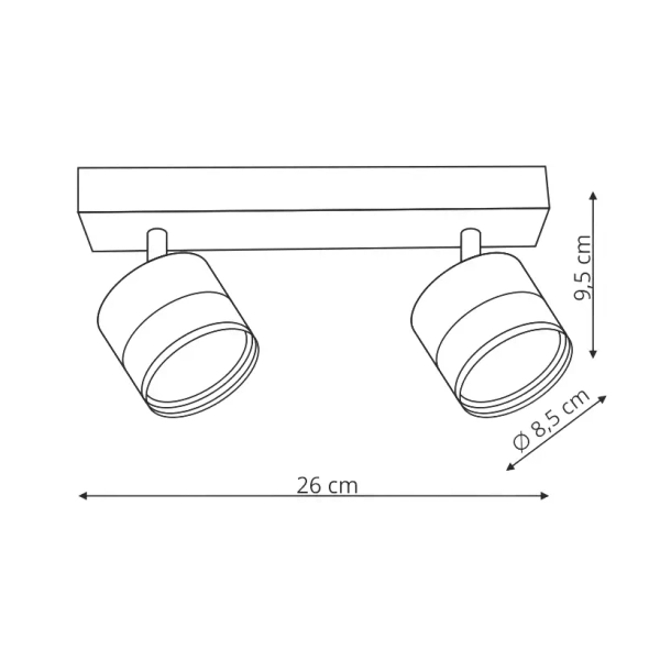 Sufitowa lampa podwójna Kendal LP-6331/2WS TR/WH z regulacją biała