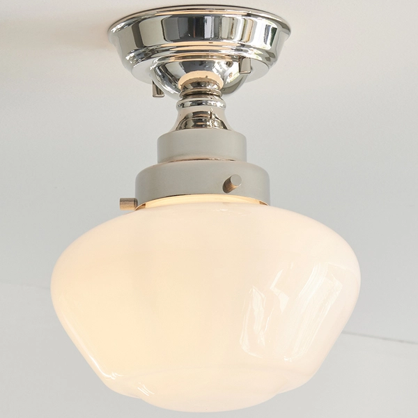 Lampa nasufitowa L&-196171 Light& szklany klosz mleczny nikiel