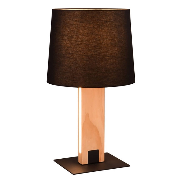 Tkaninowa lampka nocna Rahul 547610232 abażur czarny brązowy