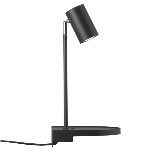 Regulowana lampka ścienna Cody 2112001003 z półką tuba czarny