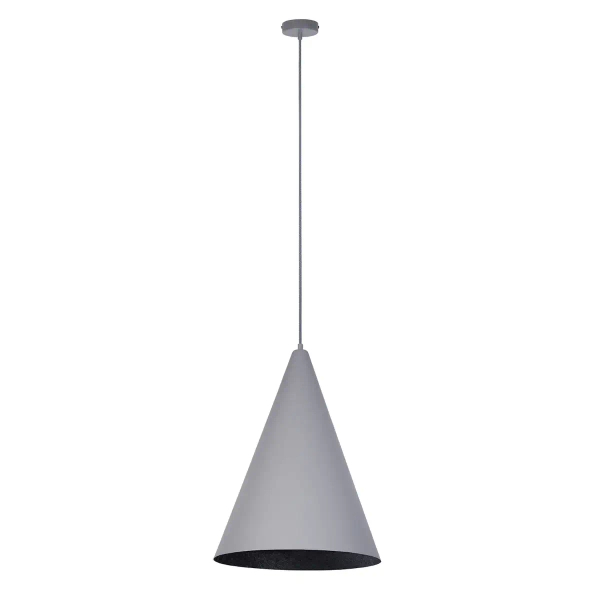 Zwisająca lampa wisząca VESUVIO 41051  kompozyt stożek czarny szary