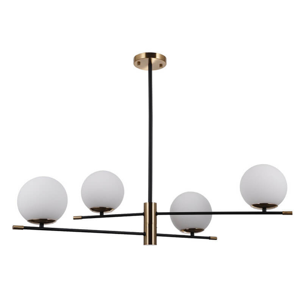 Modernistyczna lampa wisząca Stelia szklana mosiądz czarna
