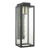 Tarasowa lampa ścienna Naxos NAX1522 szklana prostokątna IP43 czarny