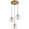 Wisząca LAMPA kaskada ADARA 15462H1 Globo szklana OPRAWA loftowy ZWIS kule balls przezroczyste mosiądz