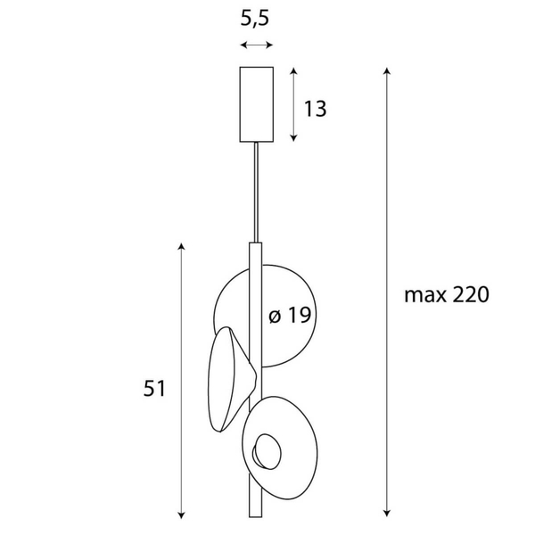 Wisząca lampa kuchenna Puro P0563 Maxlight LED 8W 3000K stożki beżowa szara