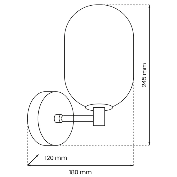 Ścienny kinkiet do przedpokoju ALIAS BLACK ML0324 kula szklana czarny