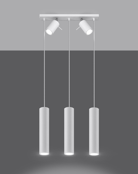 Wisząca lampa nad stół Ring SL.1098 Sollux z reflektorkami biała