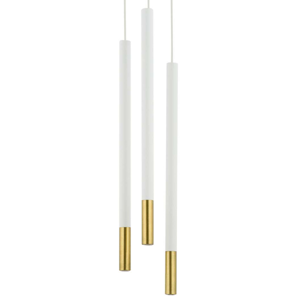 Wisząca LAMPA modernistyczna SOPEL DUE 33258 Sigma metalowa OPRAWA tuby ZWIS sople białe złote