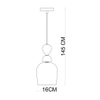 Salonowa lampa wisząca Manso PND-37462B-MC-GD Italux szkło multikolor