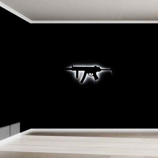 Młodzieżowy kinkiet ścienny KLMP5 LED RGB karabin USB czarny